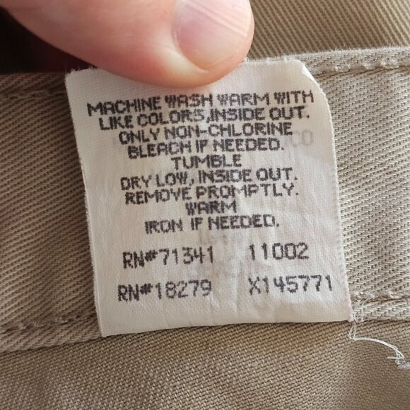 Vintage LL Bean Pleated Chino Pants Mens Tag 38x32 Act 36x31 Beige Read - Picture 7 of 13